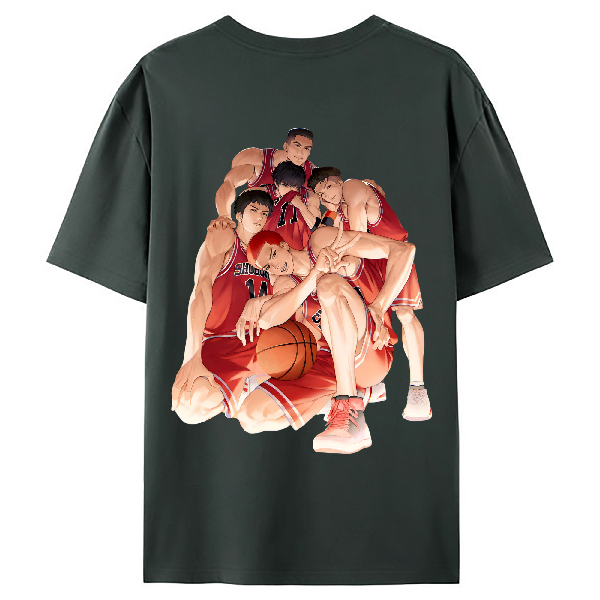 （画像用） SLAM DUNK／スラムダンク 綿100％ メンズ半袖Tシャツ（バックプリント） 通気性
